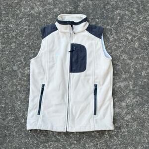 Snozu Women's XL Fleece Vest Beige Gray Full Zip Outdoor Hiking Layer